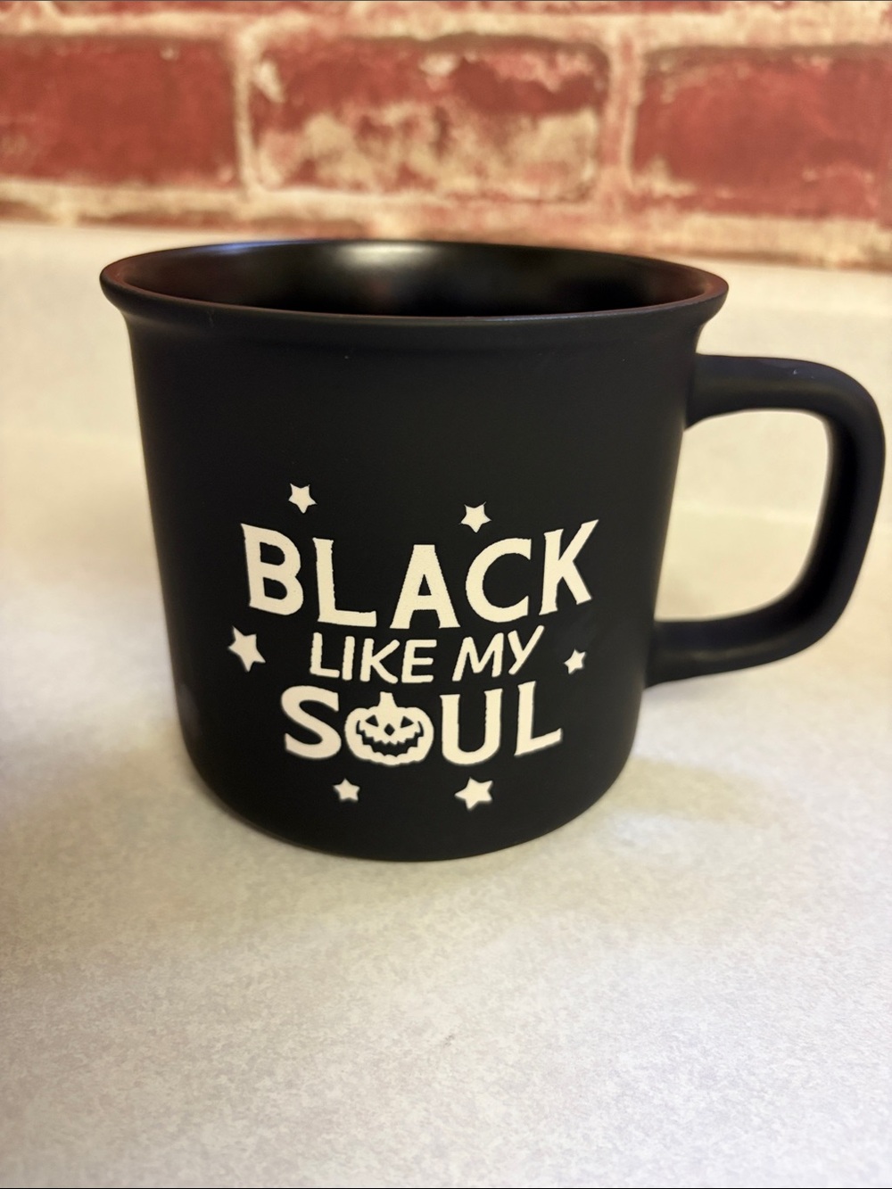Black Ceramic Mug - "Black Like My Soul" - Home Dining